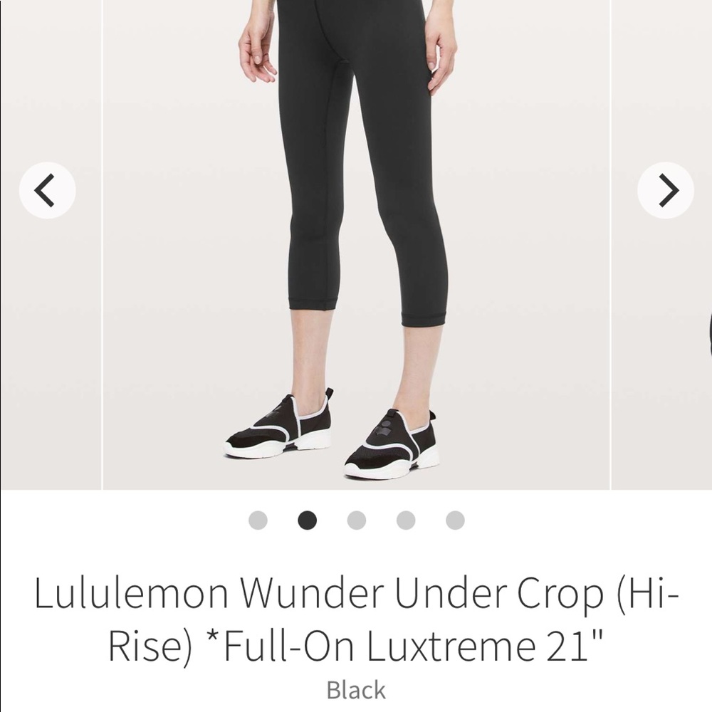 Lululemon Wunder Under Crop (Hi-Rise) *Full-On Luxtreme 21" size 6